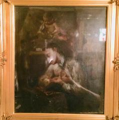 Oil Painting, Man Before a Crucifix