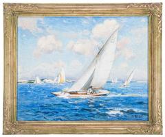 Painting, Robert C. Herrmann’s 22 Square Meter Sloop Racing