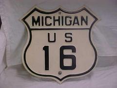 Highway Sign, Michigan U.S. Route 16