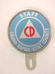 Kent County Civil Defense Staff Vehicle Id Badge