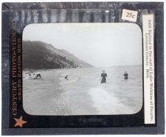 Lantern Slide, Bathing in the Surf of Lake Michigan