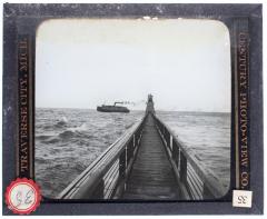 Lantern Slide, Steamer Passing Frankfort