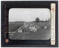 Lantern Slide, Cranberry Pickers