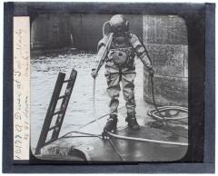 Lantern Slide, Diver Ready to Dive