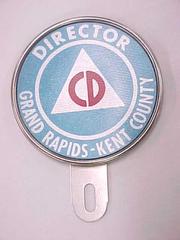 Kent County Civil Defense Director's Vehicle Id Badge