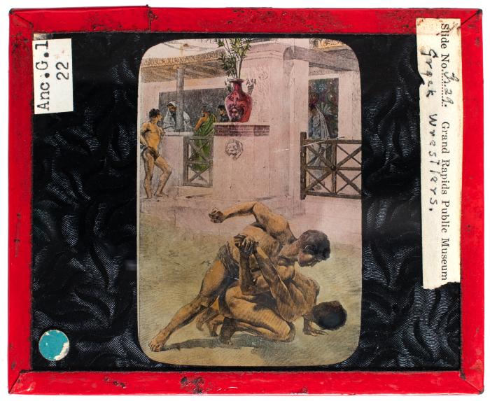 Lantern Slide, Greek Wrestlers