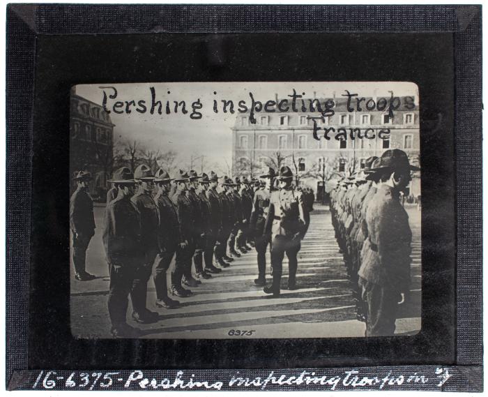 Lantern Slide, Inspecting Troops