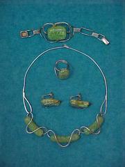 Jewelry Suite: Necklace, Bracelet, Pair Of Earrings And Ring