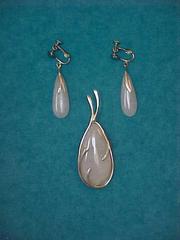 Jewelry Suite, Pendant And Pair Of Earrings