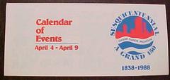 Brochure, Calendar Of Events For Sesquicentennial Of Grand Rapids Michigan 1838-1988