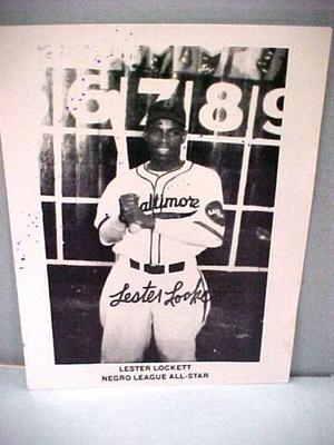 Photograph, B&w, Reprint, Autographed, Lester Lockett, Negro League All-star, Negro Baseball Leagues Archival Collection #113