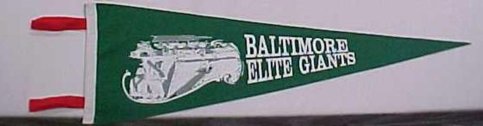 Negro League Pennant, Reproduction, Baltimore Elite Giants, Negro Baseball Leagues Archival Collection #113