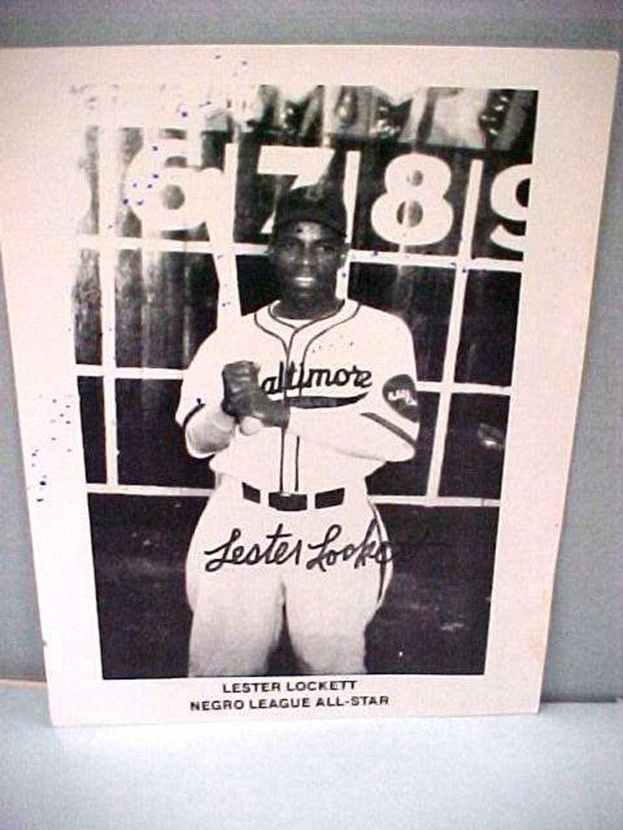 Photograph, B&w, Reprint, Autographed, Lester Lockett, Negro League All-star, Negro Baseball Leagues Archival Collection #113