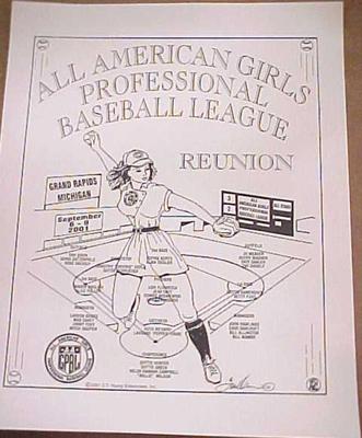 Poster, All-american Girls Professional Baseball League Reunion, All-american Girls Baseball League Archival Collection #66