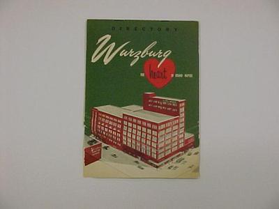 Directory. Wurzburg Department Store Directory, Circa 1947