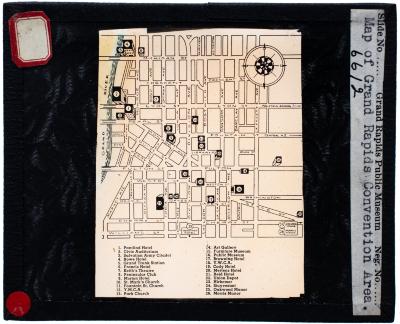 Lantern Slide, Map of Grand Rapids Convention Area