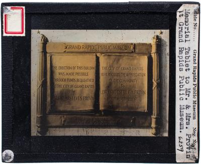 Lantern Slide, Memorial Tablet