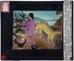Lantern Slide, Painting Mountain Lion Exhibit