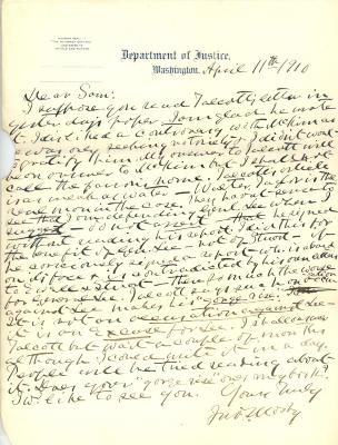 Letter, John Mosby to Sam Chapman