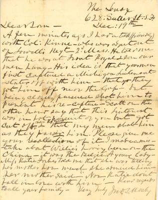 Letter, John Mosby to Sam Chapman