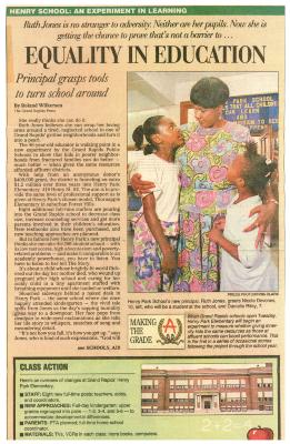 Grand Rapids Press Article, Equality in Education