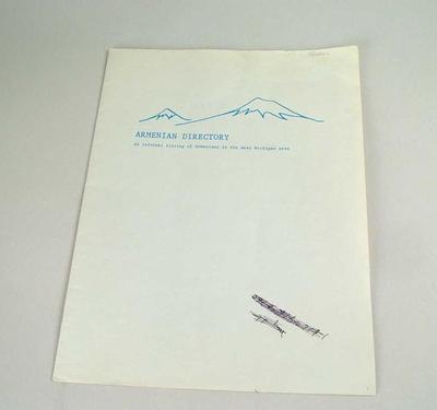Booklet, Armenian Directory-an Informal Listing Of Armenians In West Michigan Area