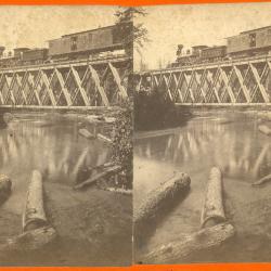 Stereoview, Grand Rapids and Indiana Railroad Steam Locomotive