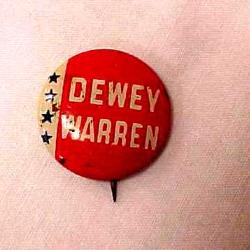 Political Campaign Button Dewey/Warren