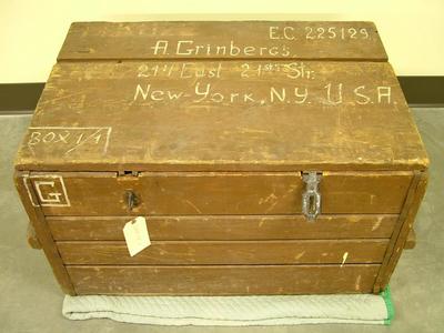 Trunk, Latvian Immigrant, A. Grinbergs