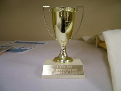 Trophy, Appreciation, Antoinette Van Dam, Co-planner Lomonaco Family Reunion, 1976