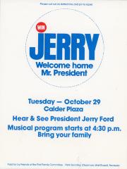 Handbill, Poster, 'jerry - Welcome Home Mr. President'