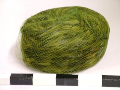 Woman's Green Feather Pillbox-type Hat, Lynn Riptoe Family Archival Collection #201