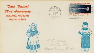 Envelope, Tulip Festival 32nd Anniversary, Holland, Mi, 1962
