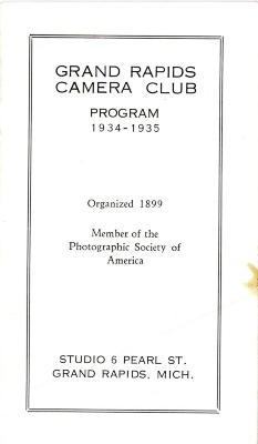 Program, Grand Rapids Camera Club