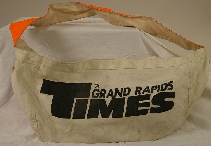 Bag, Newspaper Carrier, Grand Rapids Times, Ca. 1980
