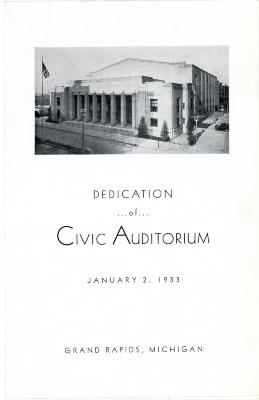 Program, Dedication of Civic Auditorium 