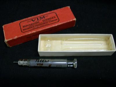 Hypodermic Syringes In Red Box