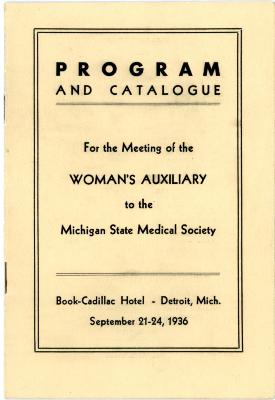 Program, Woman's Auxiliary to the Michigan State Medical Society