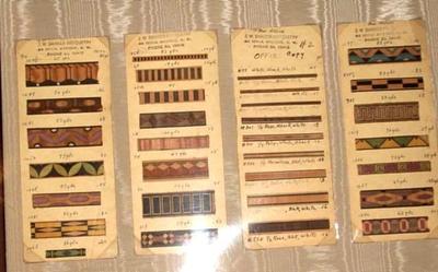 Banding Sample Cards, 4, J. W. Danker Marquetry