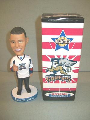 Bobblehead And Box, Barack Obama, Grand Rapids Griffins Hockey, 2008