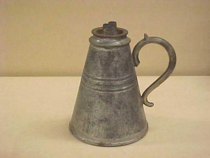 Whale Oil Lamp, Tin, Conical