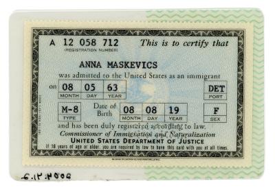 Green Card, Anna Maskevics