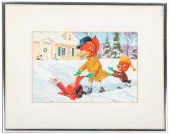Painting, Willy Wood Snow Blowing 