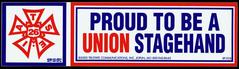 Bumper Sticker, Proud To Be A Union Stagehand"