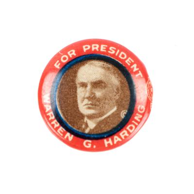 Pin Back Button, Warren G. Harding 