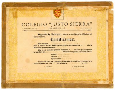 Certificate, Colegio "Justo Sierra"