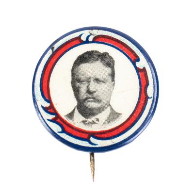 Pin back button, Teddy Roosevelt 