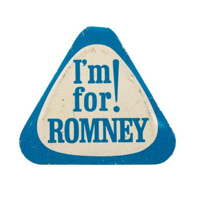 Pin back button, I'm for Romney