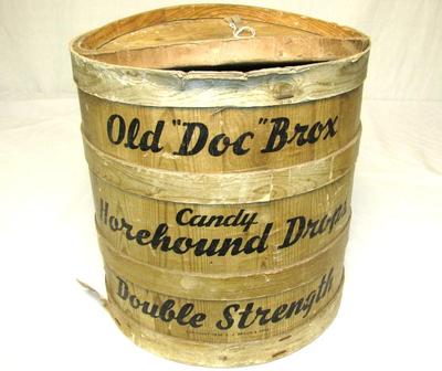 Candy Container, Old 'doc' Brox Candy Horehound Drops