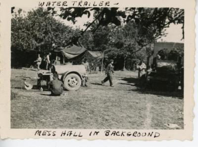 Photograph, Water Trailer and Mess Hall